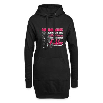 Eishockey Mädchen Eishockeyspielerin - Hoodie-Kleid - Schwarz - Vorne