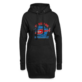 Hubschrauber Helikopter Hubschrauberpilot - Hoodie-Kleid - Schwarz - Vorne