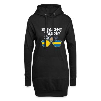 Straight Trippin' Suède Vacances Tour Voyage - Sweat-shirt à capuche long Femme - noir - Devant