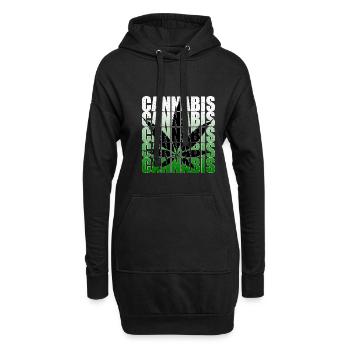 Feuille de Cannabis - Sweat-shirt à capuche long Femme - noir - Devant