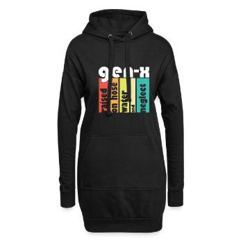 Gen X Raised On Hose Water And Neglect 80s 90s - Hoodie-Kleid - Schwarz - Vorne