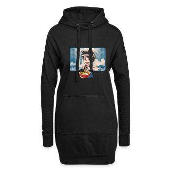 Anime Manga Kawaii Junge Japan Ramen Essen - Hoodie-Kleid - Schwarz - Vorne