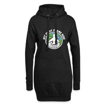 Mon premier voyage de vacances en avion en solo - Sweat-shirt à capuche long Femme - noir - Devant