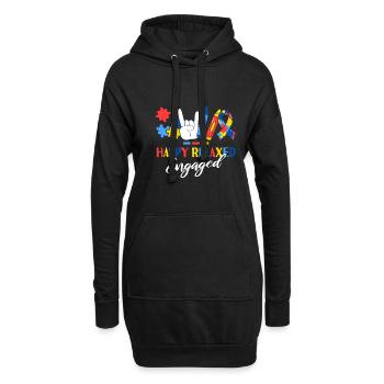 Happy Relaxed Engaged ABA Therapist Behavioral - Hoodie-Kleid - Schwarz - Vorne