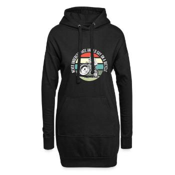 Never Underestimate An Old Guy on a Bicycle - Hoodie-Kleid - Schwarz - Vorne
