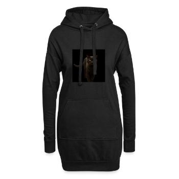 chat noir chat chaton - Sweat-shirt à capuche long Femme - noir - Devant