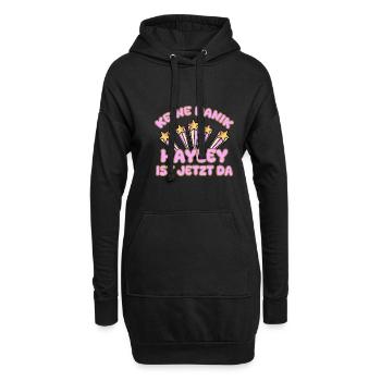Hayley als Frauenname - Hoodie-Kleid - Schwarz - Vorne
