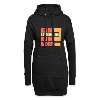 Eine Baggerfahrer ein Wort - Hoodie-Kleid - Schwarz - Vorne
