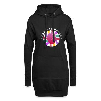Medizin Arzt Krankenpflege Kardiologie Anatomie - Hoodie-Kleid - Schwarz - Vorne