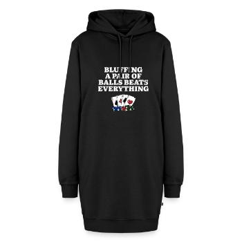 Bluffer Bat tout Gambler Poker Gambling - Sweat-shirt à capuche long Femme - noir - Devant