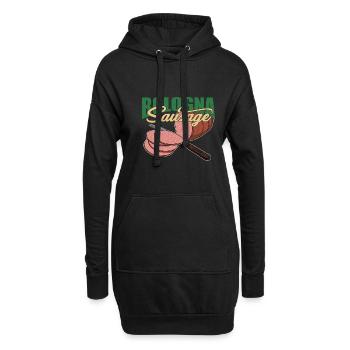 Italienische Küche Bologna Wurst Italien Essen - Hoodie-Kleid - Schwarz - Vorne