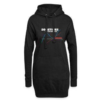 Humour mathématique Parfois, je prends la tangente - Sweat-shirt à capuche long Femme - noir - Devant