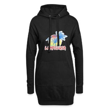 Lampedusa comme jour férié - Sweat-shirt à capuche long Femme - noir - Devant
