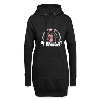 Katze Bäcker Hobbybäcker Konditorei Kekse - Hoodie-Kleid - Schwarz - Vorne