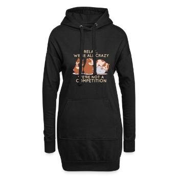 Kawaii Hamster Relax We're All Crazy It's Not A - Hoodie-Kleid - Schwarz - Vorne