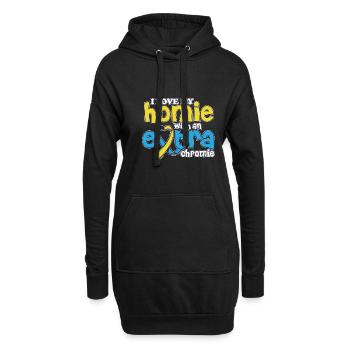 Love My With An Extra Chromie Down Syndrome - Hoodie-Kleid - Schwarz - Vorne