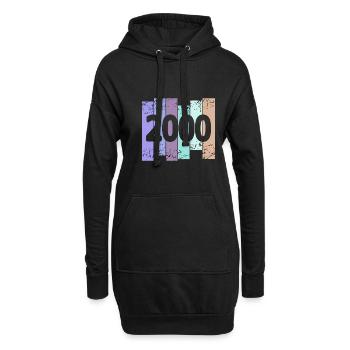 2000 - Sweat-shirt à capuche long Femme - noir - Devant