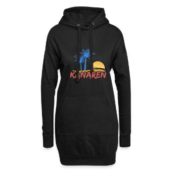 Plage des îles Canaries - Sweat-shirt à capuche long Femme - noir - Devant