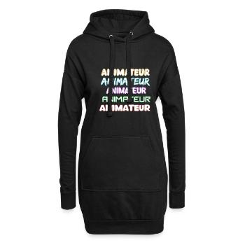 Animateur als Job - Hoodie-Kleid - Schwarz - Vorne
