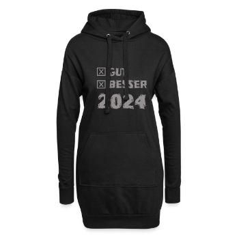 Jahr 2024 - Hoodie-Kleid - Schwarz - Vorne