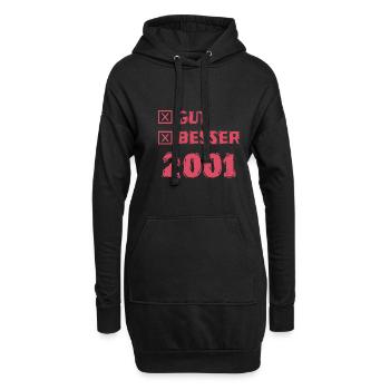 Besser 2001 - Hoodie-Kleid - Schwarz - Vorne