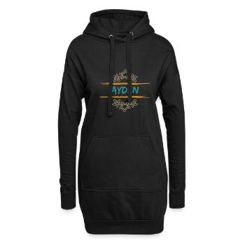 Geschenk für Ayden - Hoodie-Kleid - Schwarz - Vorne