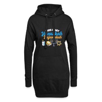 C’est mon pyjama de Hanoukka juif assorti - Sweat-shirt à capuche long Femme - noir - Devant