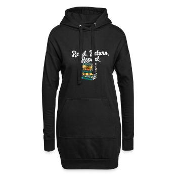 Bibliothécaire Lire Retour Répéter Bibliothécaire Livre - Sweat-shirt à capuche long Femme - noir - Devant
