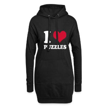 Puzzle I Love Puzzles Casse-tête - Sweat-shirt à capuche long Femme - noir - Devant