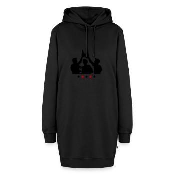 Junggesellenabschied Gruppe Jga - Hoodie-Kleid - Schwarz - Vorne - AI Model Female 172 light (172cm)