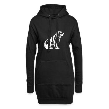 Silhouette de chien Kangal - Sweat-shirt à capuche long Femme - noir - Devant
