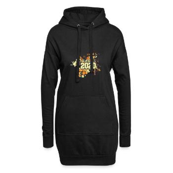 2020 - Hoodie-Kleid - Schwarz - Vorne