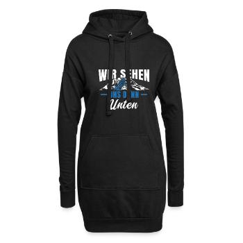 Skifahrer Skifoan Wir sehen uns dann unten - Hoodie-Kleid - Schwarz - Vorne