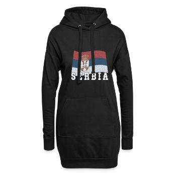Serbien Herkunft Heimat Liebe Adler National Balka - Hoodie-Kleid - Schwarz - Vorne
