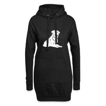 Silhouette de chien rottweiler - Sweat-shirt à capuche long Femme - noir - Devant