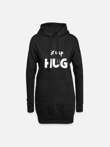 Group Hug - Camping - Hoodie-Kleid - Schwarz