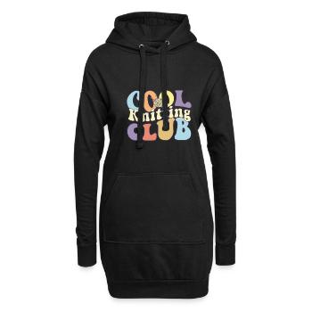 Cool Knitting Club Crocheting Lovers Tricot - Sweat-shirt à capuche long Femme - noir - Devant