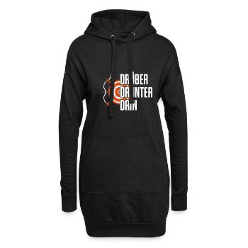 Bogensport Bogenschießen Drüber Drunter Drin - Hoodie-Kleid - Schwarz - Vorne