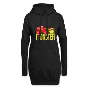 Think Monster - Hoodie-Kleid - Schwarz - Vorne