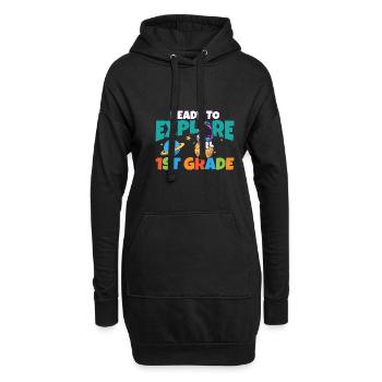 First Day Of School Day Ready to Explore 1st - Hoodie-Kleid - Schwarz - Vorne
