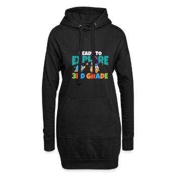 First Day Of Day School Ready to Explore 3rd - Hoodie-Kleid - Schwarz - Vorne