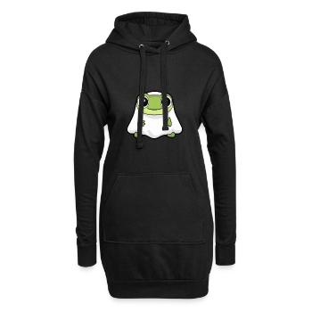 grenouille Halloween drôle fantôme - Sweat-shirt à capuche long Femme - noir - Devant