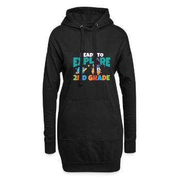 First Day Of School Day Ready to Explore 2nd - Hoodie-Kleid - Schwarz - Vorne