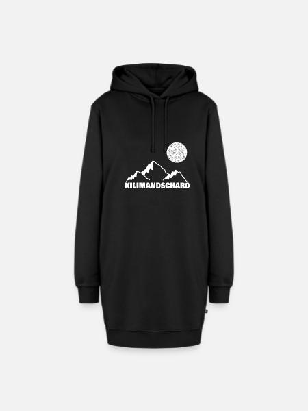 kilimandscharo als Bergsport - Hoodie-Kleid - Schwarz