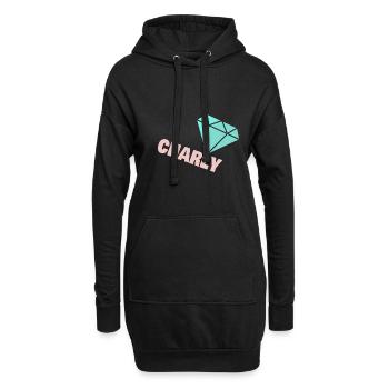 Cadeau pour Charly - Sweat-shirt à capuche long Femme - noir - Devant