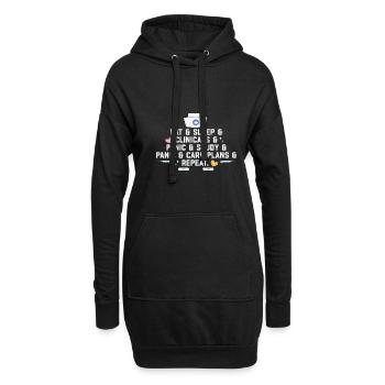 Eat Sleep Clinicals Panic Funny Nurse Medical - Hoodie-Kleid - Schwarz - Vorne