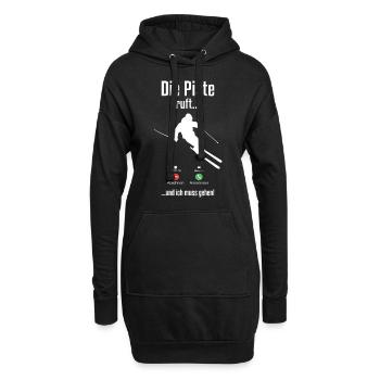 Skifahrer Wintersport Schnee Ski Pisten Geschenke - Hoodie-Kleid - Schwarz - Vorne