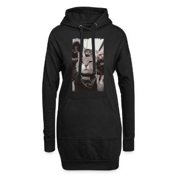 Gangster Cats Streetwear Cool Cat Motif - Sweat-shirt à capuche long Femme - noir - Devant