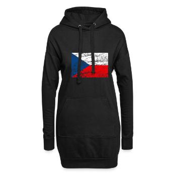 Drapeau de la République tchèque - Sweat-shirt à capuche long Femme - noir - Devant