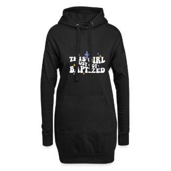 Cette jeune fille vient d’être baptisée religieuse chrétienne - Sweat-shirt à capuche long Femme - noir - Devant